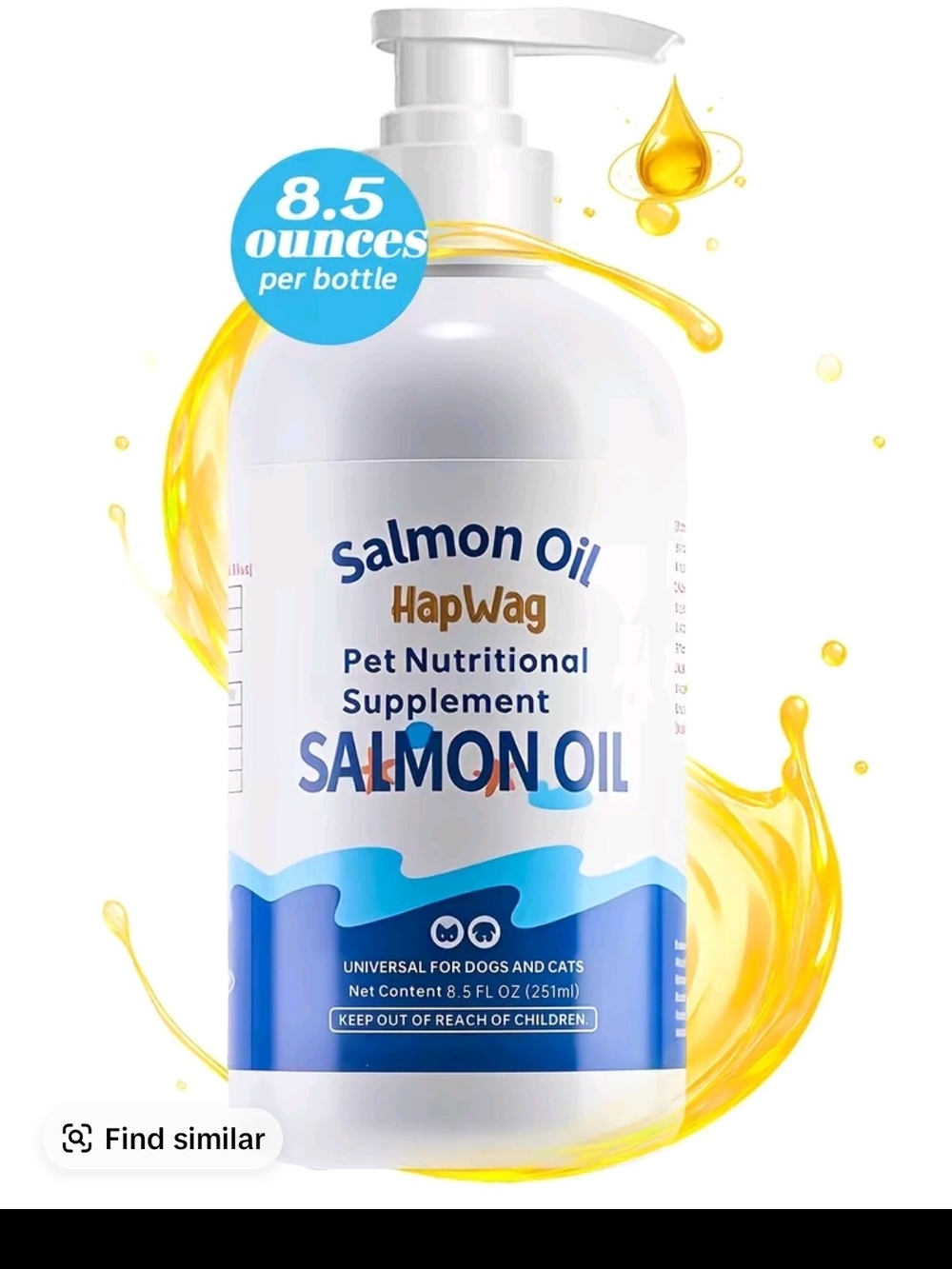 Salmon Oil Pet Supplement - White and Blue